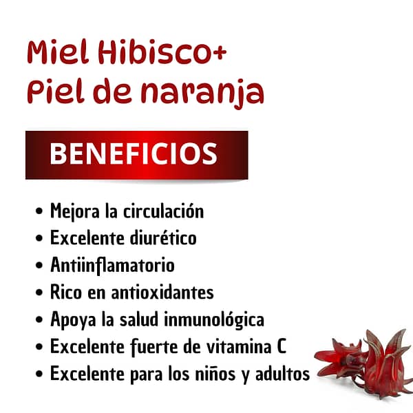 Miel Herbal Hibisco+Piel de Naranja 13 oz. - Imagen 3